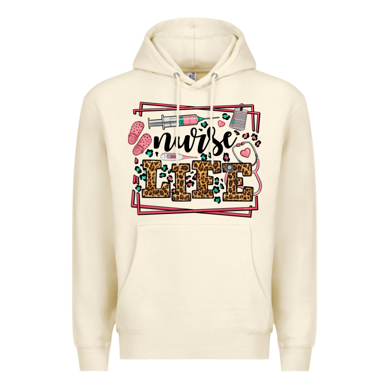 Nurse Life Leopard Frame Premium Hoodie by LillyAllenDesigns | Teevron