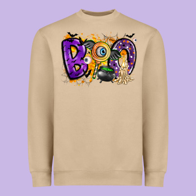 Boo Heavyweight Sweatshirt Designed By Cowhidedigitalart