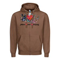 Chestnut peace love nursing Zipper Hoodie - SublimationCraftShop