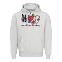 Dove Grey peace love nursing Zipper Hoodie - SublimationCraftShop