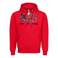 Red peace love nursing Zipper Hoodie - SublimationCraftShop