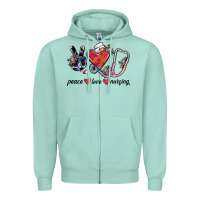 Seafoam peace love nursing Zipper Hoodie - SublimationCraftShop