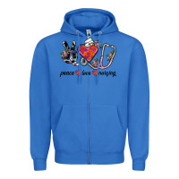 True Royal peace love nursing Zipper Hoodie - SublimationCraftShop