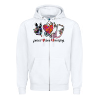 White peace love nursing Zipper Hoodie - SublimationCraftShop