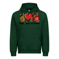 Forest Green peace love  hot chocolate Urban Hoodie - AdoDesignShop
