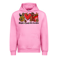 Fuchsia Pink peace love  hot chocolate Urban Hoodie - AdoDesignShop