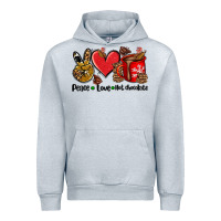 Heather Grey peace love  hot chocolate Urban Hoodie - AdoDesignShop