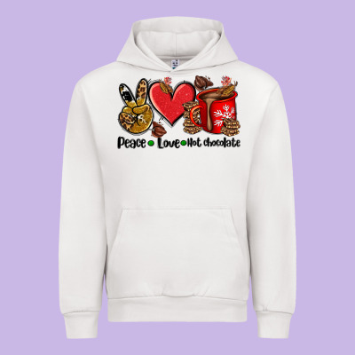Peace Love  Hot Chocolate Urban Hoodie Designed By Adodesignshop