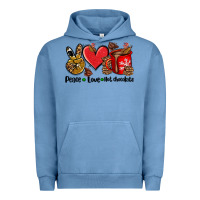 Pigment Pebble Blue peace love  hot chocolate Urban Hoodie - AdoDesignShop