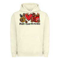 Pigment Pistachio peace love  hot chocolate Urban Hoodie - AdoDesignShop