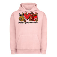 Pigment Salmon peace love  hot chocolate Urban Hoodie - AdoDesignShop