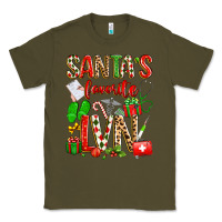 Army Green santa's favorite lvn Classic Tee - texasbilliewilder