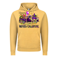 Vintage Mustard Happy Mardi carnival with truck Vintage Hoodie - HowdyJamesFarm