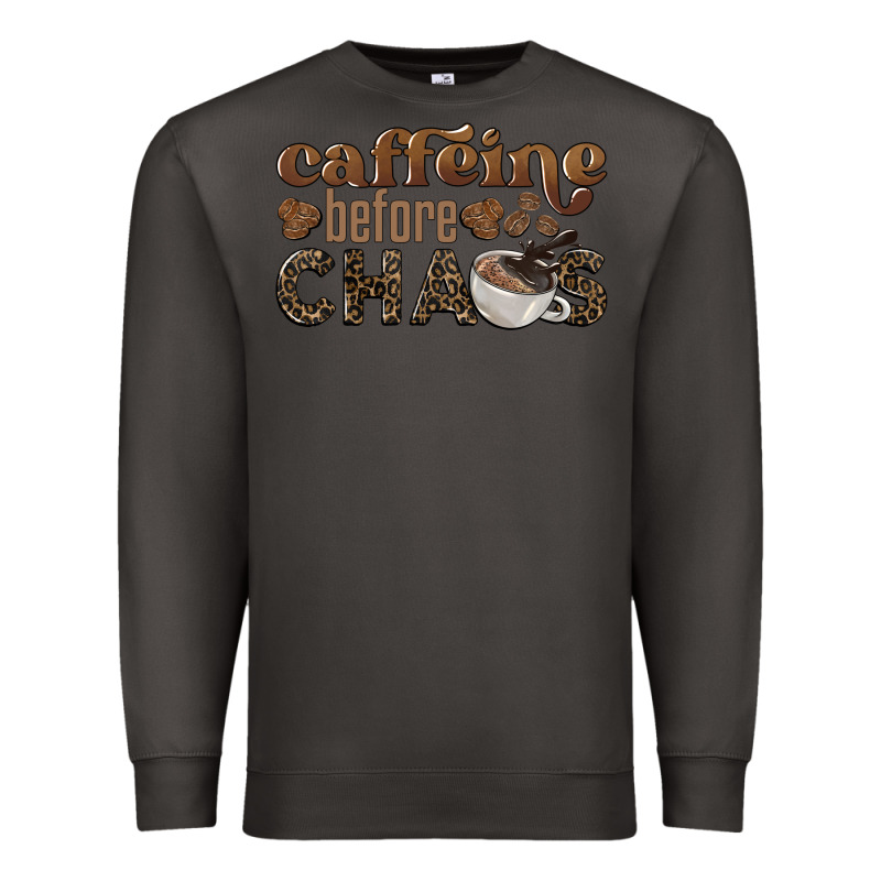 Caffeine Before Chaos Premium Sweatshirt by BarkalooDesign | Teevron