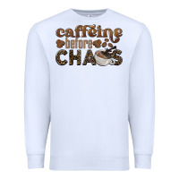 White caffeine before chaos Premium Sweatshirt - BarkalooDesign