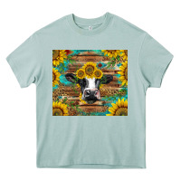Arona holstein cow with sunflowers Heavy Core Tee - BarkalooDesign