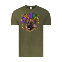 Vintage Olive Mardi gras hat german shepherd Vintage Tee - RanaPortraitStore
