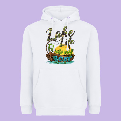 Lake Life Floats My Boat Heavyweight Hoodie Designed By Barkaloodesign