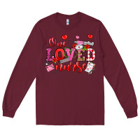 Burgundy one loved nurse valentine's day Long Sleeve Tee - OliviaCreatesArt