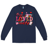 Navy one loved nurse valentine's day Long Sleeve Tee - OliviaCreatesArt