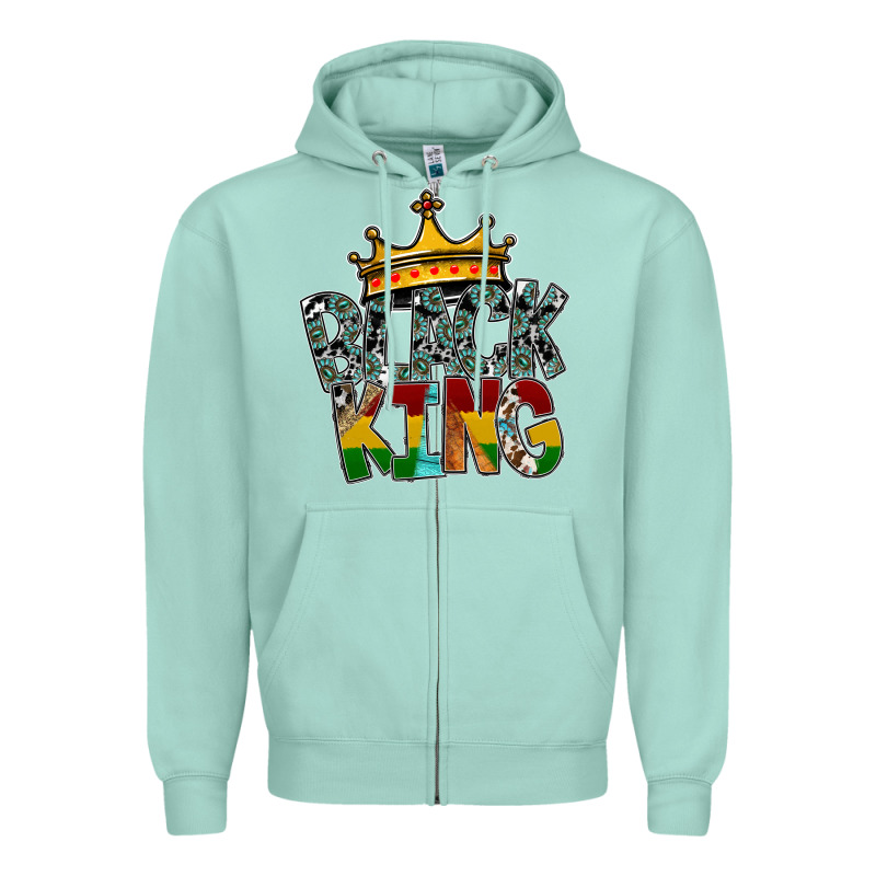 Black King Zipper Hoodie by SublimationCraftShop | Teevron