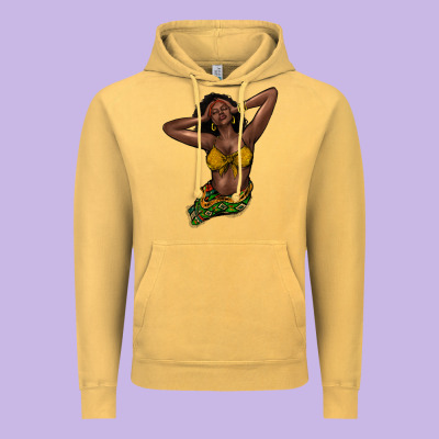 Black Woman Vintage Hoodie Designed By Howdyjamesfarm