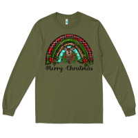 Army Green reindeer rainbow christmas Long Sleeve Tee - RanaPortraitStore