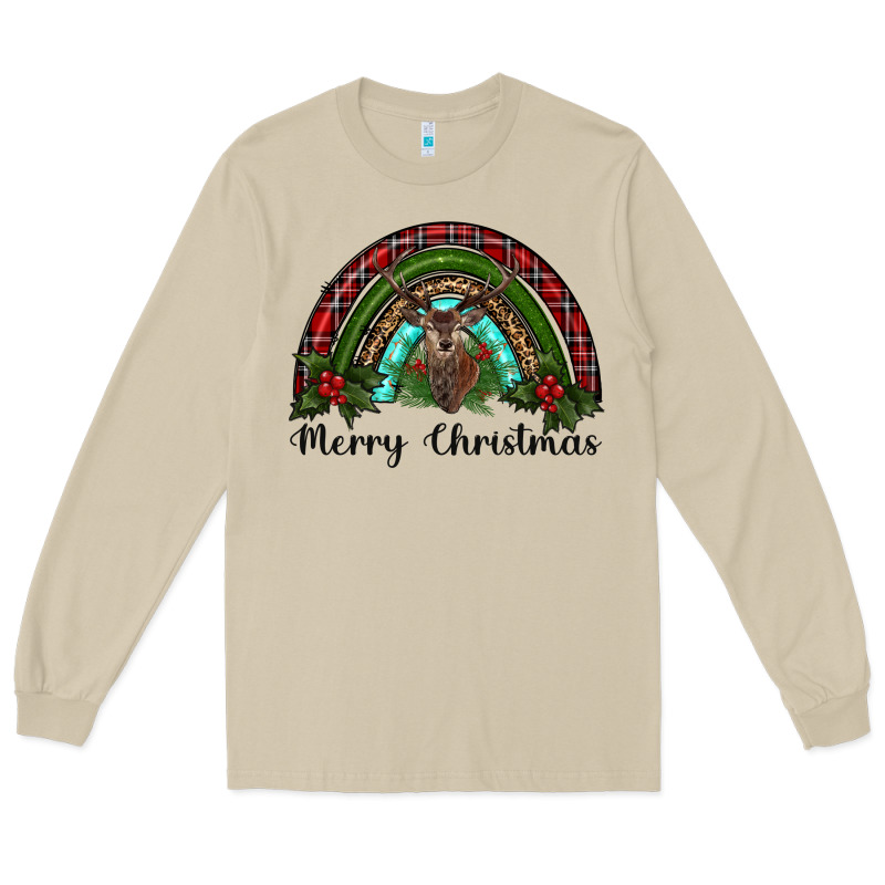 Reindeer Rainbow Christmas Long Sleeve Tee by RanaPortraitStore | Teevron