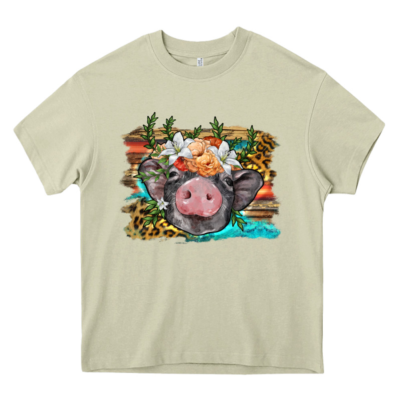 Baby Pig With Floral And Western Background Heavy Core Tee by BarkalooDesign | Teevron