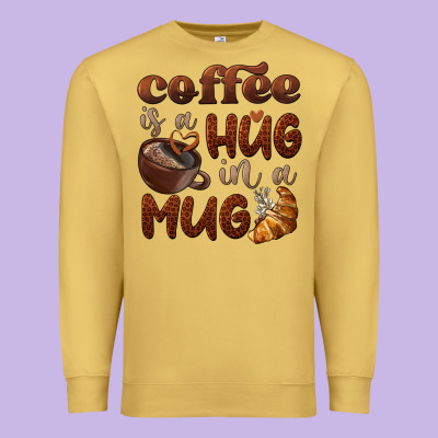 Coffee Is A Hug In A Mug Premium Sweatshirt Designed By Barkaloodesign