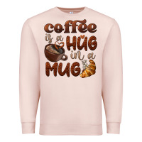 Pale Pink coffee is a hug in a mug Premium Sweatshirt - BarkalooDesign