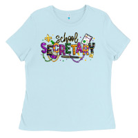 Baby Blue mardi gras school secretary Ladies Tee - texasbilliewilder