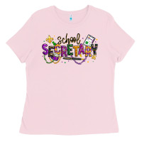 Bubblegum Pink mardi gras school secretary Ladies Tee - texasbilliewilder