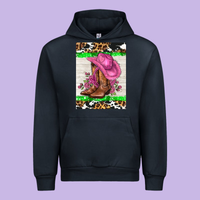 Cowgitl Hat And Roses Urban Hoodie Designed By Adodesignshop