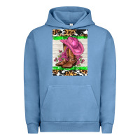 Pigment Pebble Blue cowgitl hat and roses Urban Hoodie - AdoDesignShop