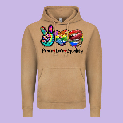Peace Love Equality Lgbt+ Vintage Hoodie Designed By Cowgirlartshop