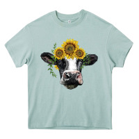 Arona holstein cow with sunflower Heavy Core Tee - BarkalooDesign