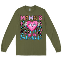 Army Green mama's valentine olivia Long Sleeve Tee - OliviaCreatesArt