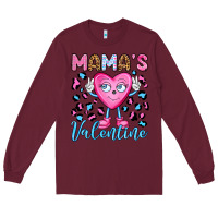 Burgundy mama's valentine olivia Long Sleeve Tee - OliviaCreatesArt
