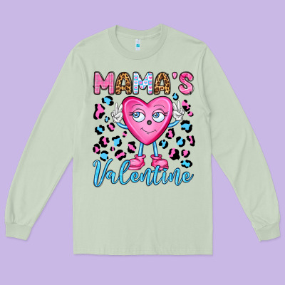 Mama's Valentine Olivia Long Sleeve Tee Designed By Oliviacreatesart