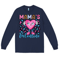 Navy mama's valentine olivia Long Sleeve Tee - OliviaCreatesArt