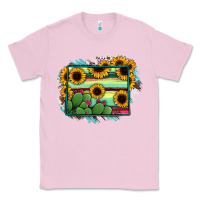Bubblegum Pink wyoming map sunflower cactus serape Classic Tee - RanaPortraitStore
