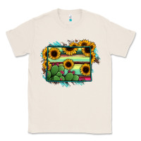 Natural wyoming map sunflower cactus serape Classic Tee - RanaPortraitStore