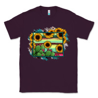 Plum wyoming map sunflower cactus serape Classic Tee - RanaPortraitStore