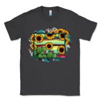 Smoke wyoming map sunflower cactus serape Classic Tee - RanaPortraitStore