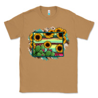 Toasted Coconut wyoming map sunflower cactus serape Classic Tee - RanaPortraitStore