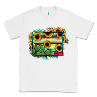 White wyoming map sunflower cactus serape Classic Tee - RanaPortraitStore