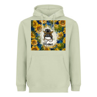 Matcha sunflowers messy bun mama Heavyweight Hoodie - BarkalooDesign