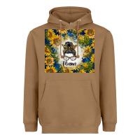 Toasted Coconut sunflowers messy bun mama Heavyweight Hoodie - BarkalooDesign