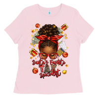 Santa Favorite Tax Specialist Afro Messy Bun Ladies Tee | Teevron